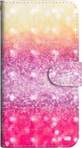 3D-schilderijpatroon Horizontaal Flip TPU + PU lederen tas met houder & kaartsleuven en portemonnee voor iPhone 8 Plus (kleurverloop)