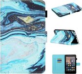 Voor Amazon Kindle Fire HD 7 2015/2017/2019 Gekleurde Tekening Stiksels Horizontale Flip Leren Case met Houder & Kaartsleuven & Slaap / Wekfunctie (Marmer)
