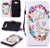 Voor Huawei Y3 (2017) Gekleurde tekening Patroon Horizontaal Flip TPU + PU lederen tas met houder & kaartsleuven & portemonnee & lanyard (Do What You Love)