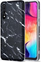 Voor Samsung Galaxy A50 / A30s / A50s TPU glanzend marmerpatroon IMD beschermhoes (zwart)