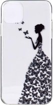 Stijlvol en mooi patroon TPU-valbeschermingshoes voor iPhone 11 Pro Max (vlindermeisje)