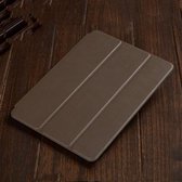Drie-vouwbare horizontale leren flip-hoes voor iPad Air (2019), met houder (koffie)