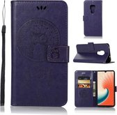 Windgong Uil Embossing Patroon Horizontale Leren Flip Case met Houder & Kaartsleuven & Portemonnee Voor Huawei Mate 20 (Paars)