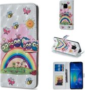 Owl Family Pattern Horizontale Flip Leren Case voor Huawei Mate 20 Pro, met houder & kaartsleuven & fotolijst & portemonnee