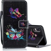 Gekleurde vlinderpatroon horizontale flip lederen hoes voor Huawei P20 Lite, met houder & kaartsleuven en portemonnee