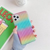 Voor iPhone 11 Galvaniseren gradiënt koffer streep TPU beschermhoes (regenboog)
