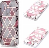 Voor Galaxy A40 Plating Marble Pattern Soft TPU beschermhoes (roze)