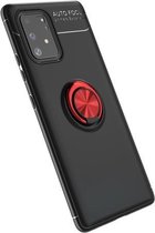 Voor Galaxy A91 Lenuo schokbestendige TPU-beschermhoes met onzichtbare houder (zwart + rood)