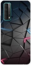 Voor Huawei P Smart 2021 schokbestendig geverfd transparant TPU beschermhoes (bouwstenen sterrenhemel)