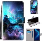 Voor Huawei Honor X10 / X10 Pro Gekleurde Tekening Cross Textuur Horizontale Flip PU Lederen Case met Houder & Kaartsleuven & Portemonnee & Lanyard (Kleurrijke Wolken)