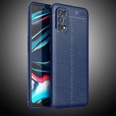 Voor OPPO Realme 7 Pro Litchi Texture TPU schokbestendig hoesje (marineblauw)