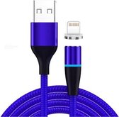 3A USB naar 8-pins snelladen + 480 Mbps datatransmissie Mobiele telefoon Magnetische zuigkracht Snel opladen Datakabel, kabellengte: 2 m (blauw)