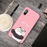 Voor iPhone XS Max Cartoon Animal Pattern Shockproof TPU beschermhoes (Pink Panda)