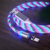 USB naar 8-pins magnetische zuigkracht Kleurrijke Streamer Oplaadkabel voor mobiele telefoon, lengte: 2m (gekleurd licht)