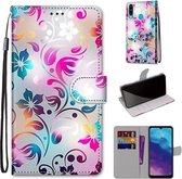 Voor ZTE Blade A7 2020 Gekleurde Tekening Cross Textuur Horizontale Flip PU Lederen Case met Houder & Kaartsleuven & Portemonnee & Lanyard (Gradiënt Kleurrijke Bloem)