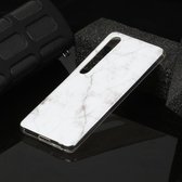 Voor Xiaomi Mi 10 Marble Pattern Soft TPU beschermhoes (wit)