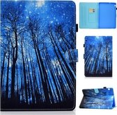 Voor Huawei MediaPad T5 10.0 inch Gekleurde Tekening Stiksels Horizontale Flip Lederen Case met Houder & Kaartsleuven (Bos)