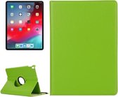 Litchi Texture horizontale flip 360 graden rotatie lederen tas voor iPad Pro 11 inch (2018), met houder (groen)