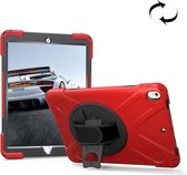 Voor iPad Pro 10,5 inch 360 graden rotatie pc + siliconen beschermhoes met houder en handriem (rood)