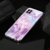 Voor Huawei P40 lite Marble Pattern Soft TPU beschermhoes (paars)