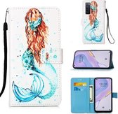 Voor Huawei nova 7 5G Schilderen Horizontale Flip Leren Case met Houder & Kaartsleuf & Portemonnee & Lanyard (Zeemeermin)