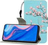 Voor Huawei P Smart Z / Y9 Prime (2019) Gekleurde Tekening Horizontale Flip Leren Case met Houder & Kaartsleuf & Portemonnee (Magnolia)
