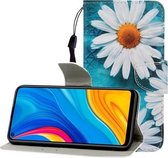 Voor Huawei Honor Play 3 / Enjoy 10 Gekleurde Tekening Horizontale Flip Leren Case met Houder & Kaartsleuf & Portemonnee (Chrysanthemum)