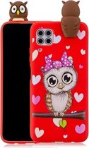 Voor Huawei P40 Lite schokbestendig Cartoon TPU beschermhoes (rode uil)