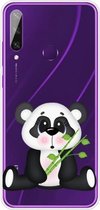 Voor Huawei Y6p (2020) Gekleurd tekeningpatroon Zeer transparant TPU beschermhoes (Bamboo Bear)