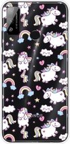 Voor Huawei Honor Play 4T schokbestendig geverfd transparant TPU beschermhoes (paard)