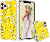 Voor iPhone 11 3D Cherry Blossom Painted TPU beschermhoes (geel)