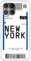 Voor iPhone 12 Pro Max Boarding Pass Series TPU beschermhoes voor telefoon (New York)