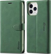 Voor iPhone 12 Pro Max Forwenw F1 Serie Mat Sterk Magnetisme Horizontale Flip Leren Case met Houder & Kaartsleuven & Portemonnee & Fotolijst (Groen)