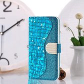 Krokodiltextuur Bijpassende horizontale lederen flip-hoes met kaartsleuven en houder voor Galaxy S9 Plus (blauw)