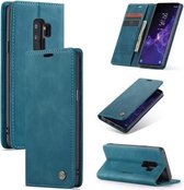 CaseMe-013 Multifunctionele Retro Frosted Horizontale Flip Leren Case met Kaartsleuf & Houder & Portemonnee voor Galaxy S9 Plus (Blauw)