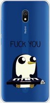 Voor Xiaomi Redmi 8A gekleurd tekeningpatroon zeer transparant TPU beschermhoes (pinguïn)