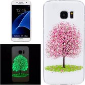 Voor Galaxy S7 Edge / G935 Noctilucent Cherry Tree Pattern IMD Vakmanschap Zachte TPU Beschermhoes