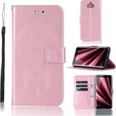 Windgong Uil Embossing Patroon Horizontale Flip Leren Case met Houder & Kaartsleuven & Portemonnee Voor Sony Xperia 10 (Rose Goud)