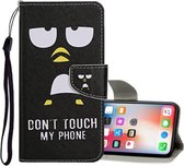 Voor iPhone X / XS Gekleurd tekeningpatroon Horizontaal leren flip-hoesje met houder & kaartsleuven en portemonnee (pinguïn)