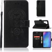 Windgong Uil Embossing Patroon Horizontale Leren Flip Case voor Huawei P30 Pro, met Houder & Kaartsleuven & Portemonnee (Zwart)