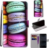 Voor Nokia 5 Gekleurde Tekening Cross Textuur Horizontale Flip PU Lederen Case met Houder & Kaartsleuven & Portemonnee & Lanyard (Kleurrijke Taarten)