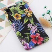 Voor iPhone XR Flower Pattern TPU Protecitve Case (Black Background Flower)