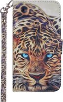 Voor iPhone 11 Laser 3D-patroon Gekleurde tekening Horizontale lederen flip-hoes met houder & kaartsleuven en portemonnee (luipaard)