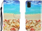 Voor Galaxy A41 Gekleurde tekening Horizontale flip lederen tas met houder & kaartsleuf & portemonnee (pentagram)