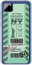 Voor Huawei Y5P 2020 Boarding Card Series Pattern TPU beschermhoes (Green New York)