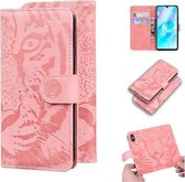 Voor Huawei P30 Lite / nova 4e Tijger Embossing Patroon Horizontale Flip Leren Case met Houder & Kaartsleuven & Portemonnee (Roze)