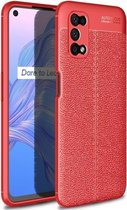 Voor OPPO Realme V5 Litchi Texture TPU schokbestendig hoesje (rood)