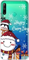 Voor Huawei P40 Lite E Christmas Series Transparante TPU beschermhoes (Cute Penguin Snowman)
