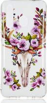Sika Deer Pattern Noctilucent TPU Soft Case voor Galaxy A8s