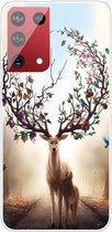 Voor OnePlus 9 Pro schokbestendig geverfd transparant TPU beschermhoes (Dream Deer)